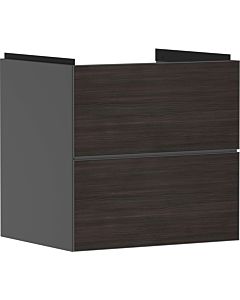 hansgrohe Xevolos E vanity unit 54177730 580x555x475mm, 2 drawers, slate gray matt, dark oak