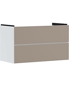 hansgrohe Xevolos E meuble sous-vasque 54181390 980x555x475mm, 2 tiroirs, blanc mat, structure en bronze