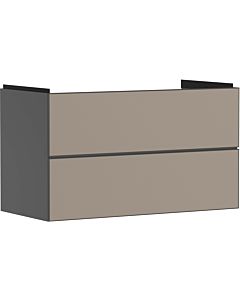hansgrohe Xevolos E vanity unit 54183390 980x555x475mm, 2 drawers, slate gray matt, bronze structure