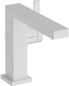 hansgrohe Tecturis single lever basin mixer 73020700 projection 155mm, with push-open waste set, matt white