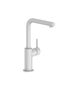 Herzbach Siro L-Size basin mixer 30.120333. 2000 .07 handle on the side, without pop-up waste, matt white