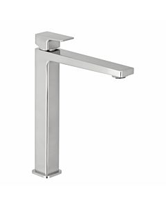 Herzbach Ceo single lever basin mixer 36.220320.2.14 XL size, with raised shaft, without waste set, stainless steel finish