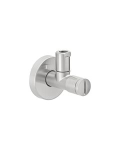 Herzbach angle valve 36.954780. 2000 .14 with rosette d= 55mm, stainless steel finish