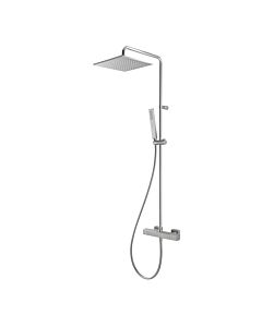 Herzbach Ceo shower column 36.988250.2.14 with exposed shower thermostat, stainless steel finish