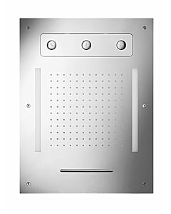 Herzbach Living Spa iX colored light rain shower 11.663480.2.09 630x480mm, rain / spin-jet / surge, brushed stainless steel