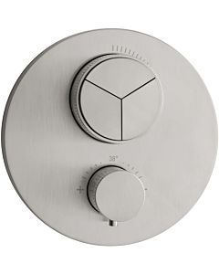 Herzbach Design iX thermostat 17.803055. 2000 .09 brushed stainless steel, flush-mounted, d= 150mm, for 3 Verbraucher