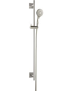 Herzbach Design iX shower wall bar set 17.922800.2.09 900 mm, rosette 70x70mm, with hand shower, brushed stainless steel