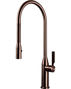 Herzbach Living single lever sink mixer 21.136300. 2000 .39 spiral spring spout, swiveling, copper steel