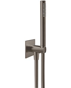 Herzbach Design iX PVD 21.914500.2.40 Black Steel, integrated shower 2000 elbow, shower hose match2 .600mm