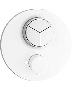 Herzbach Deep White Fertigmontageset 23.803055.1.07 für 3 Verbraucher, Unterputz-Thermostat, weiß matt