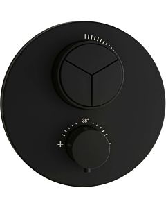 Herzbach deep black thermostat 23.803055. 2000 .12 matt black, flush-mounted, for 3 Verbraucher