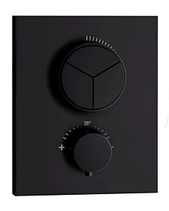 Herzbach Deep Black Fertigmontageset 23.803055.2.12 für 3 Verbraucher, UP Thermostat, schwarz matt
