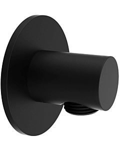 Herzbach Deep Black shower connection bend 23.995100. 2000 .12 with rosette d= 70mm, matt black