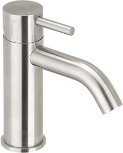 Herzbach Deep IX single lever basin mixer 28.203510. 2000 .09 brushed stainless steel, with Universal push drain valve, M size, 168mm high