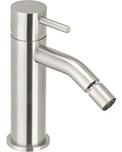 Herzbach Deep IX Bidet single lever mixer 28.233600. 2000 .09 brushed stainless steel, for cold water, 167 mm high, Universal push drain valve