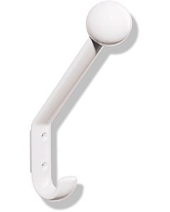 Hewi 477 coat hook 477.90.08099 pure white, with ball