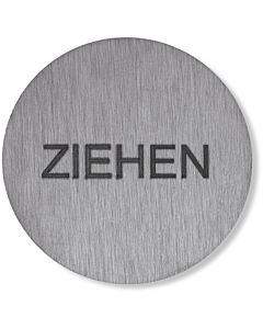 Hewi Symbol Ziehen 711ZXA selbstklebend, d= 52mm, Edelstahl matt