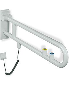 Hewi 801 E-rotating support arm 801.50.50099 700 mm, pure white, flush / function button, yellow ring