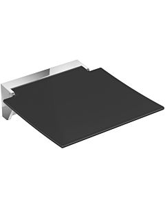 Hewi 350 siège rabattable 950.51.2059092 Support mural, acier inoxydable chromé, surface d&#39;assise gris anthracite, 350x373x107mm