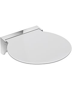 Hewi R380 folding seat 950.51.4259098 380 x 405 x 107 mm, seat surface signal white, mobile, chrome-plated