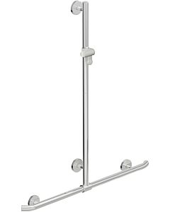 Hewi Warm Touch shower handrail 950.35.41051 signal white, 1100 x 962 mm, with sliding shower rail