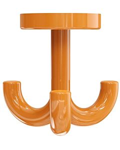 Hewi 477 hook 477.90.05124 3-way, rotatable, up to 15mm thickness, orange