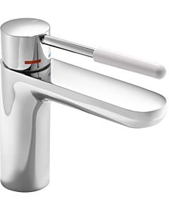 Hewi AQ basin mixer AQ1.12M1024098 chrome-plated, signal white handle, round, projection 159 mm