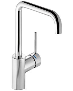 Hewi AQ basin mixer AQ1.12M10440 chrome-plated, round tube, projection 187 mm