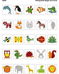 Hewi pictogrammes 33.1770D série animaux, non auto-adhésifs, multicolores