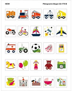 Hewi pictograms 33.1770B series vehicles, not self-adhesive, multi-colored