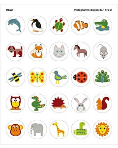 Hewi pictograms 33.1772D series animals, self-adhesive, d = 40mm