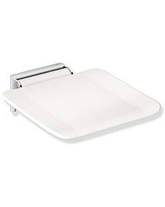 Hewi System 900 folding seat 900.51.2004098 Seat in signal white, wall bracket in chrome-plated stainless steel
