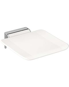 Hewi System 900 folding seat 900.51.200XA98 seat in signal white, wall bracket made of satin stainless steel