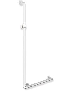 Hewi System 900 angled handle with shower holder 900.33.200XA98 1250 x 450 mm, shower holder signal white, right-hand version