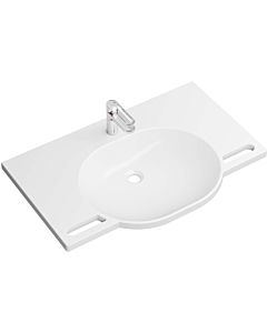 Hewi set de lavabo en fonte minérale 950.19.016 85x55cm, blanc , avec mitigeur lavabo AQ1.12M10140