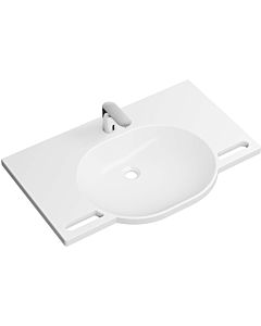 Hewi set de lavabo en fonte minérale 950.19.018 85x55cm, blanc , avec électronique mitigeur lavabo AQ1.12S20040