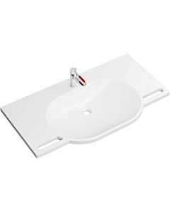Hewi set de lavabo en fonte minérale 950.19.01998 100x55cm, avec mitigeur lavabo , blanc signal