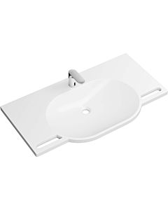 Hewi set de lavabo en fonte minérale 950.19.022 avec électronique mitigeur lavabo AQ1.12S20040, 100x55cm, blanc