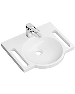 Hewi set de lavabo en fonte minérale 950.19.023 45x40cm, blanc , avec mitigeur lavabo AQ1.12M10340