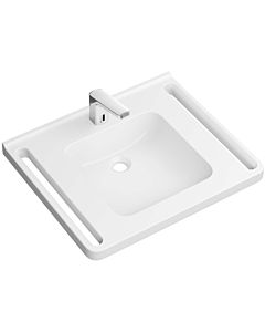 Hewi mineral washbasin set 950.19.050 65x55cm, white, with electronic washbasin fitting AQ1.12S21040