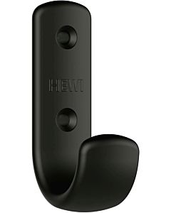 Hewi 477 coat hook 477.90B06190 72x22x47mm, with spacer 62mm, matt, deep black