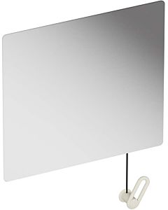 Hewi S 801 tilting mirror 801.01B10099 600x540x6mm, with cable deflection, matt, pure white