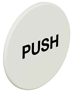 Hewi 801 Symbol Push 711BD99 52x2mm, self-adhesive, matt, pure white