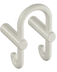 Hewi 801 cloakroom double hook 801.90.03099 pure white, hook to the rear