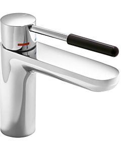 Hewi AQ basin mixer AQ1.12M1024090 chrome-plated, jet black handle, round, projection 159 mm