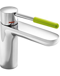 Hewi AQ basin mixer AQ1.12M1024074 chrome-plated, handle apple green, round, projection 159 mm