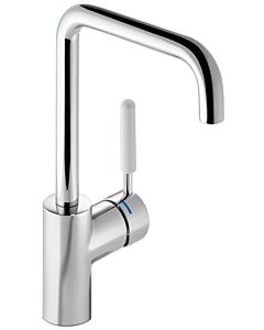 Hewi AQ basin mixer AQ1.12M1064097 handle light grey, round tube, projection 187mm, chrome-plated