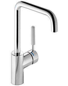 Hewi AQ basin mixer AQ1.12M1064095 handle rock grey, round tube, projection 187mm, chrome-plated