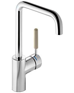 Hewi AQ basin mixer AQ1.12M1064086 handle sand, round tube, projection 187mm, chrome-plated