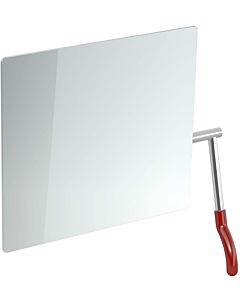 Hewi tilting mirror 802.01.100R33 725x741x73mm, lever on the right, rubinrot